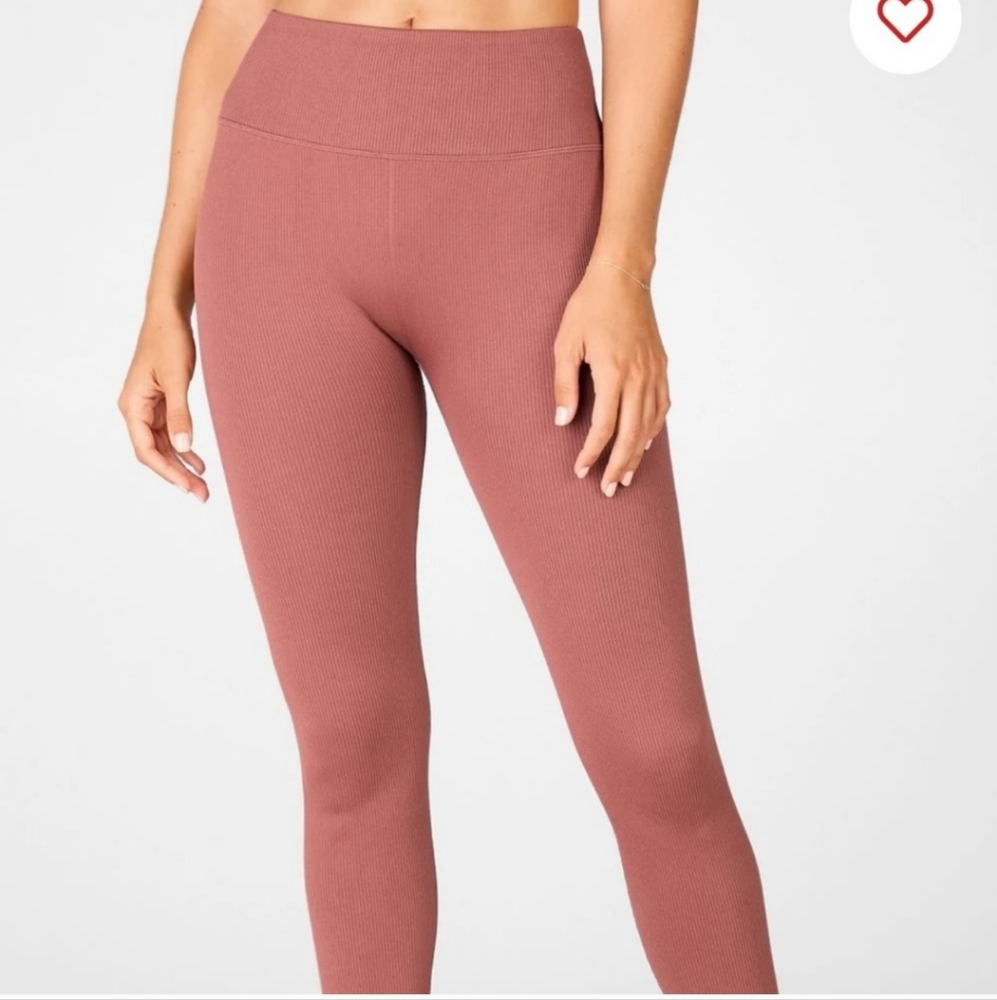 Fabletics Cherry Mocha Ribbed Leggings - Picture 3 of 9
